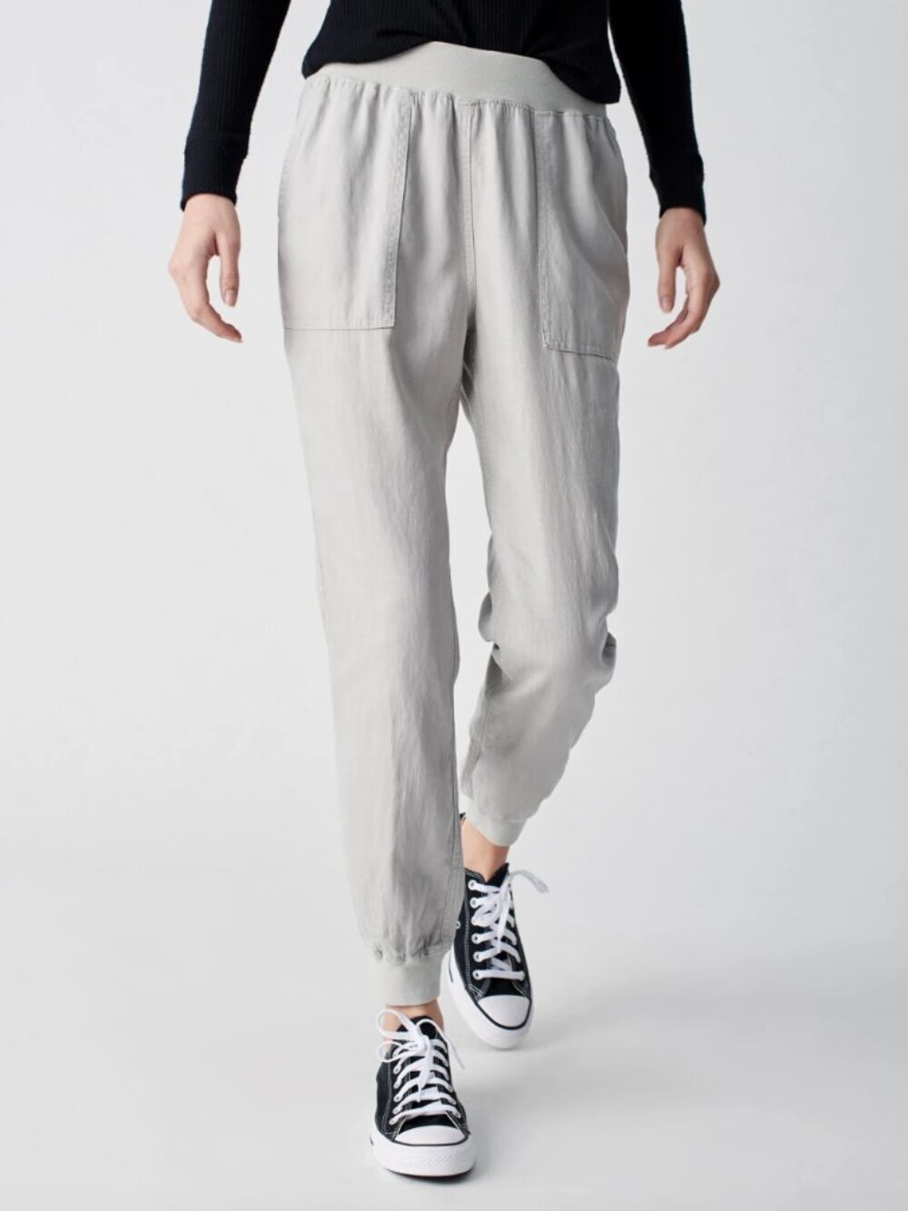 Faherty Arlie Day Slim Relaxed Fit Pull-On Casual Jogger Pants Stone Grey, Small